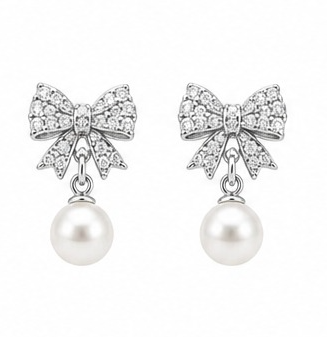 Aretes Lazo con Perla