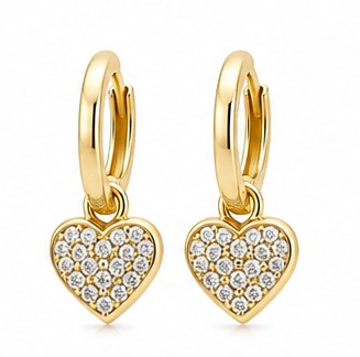 Aretes Corazones Brillantes